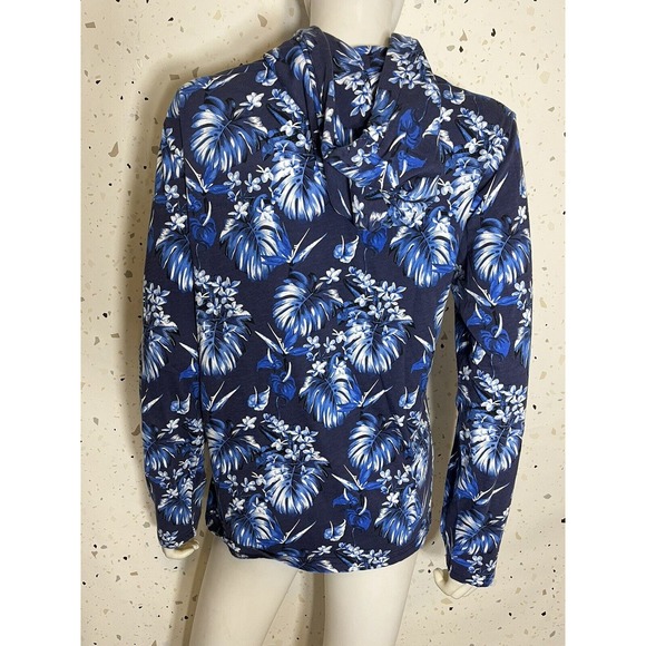 Polo Ralph Lauren Men's Tropical Print Blue Light Cotton Hoodie Size SP - Picture 8 of 11